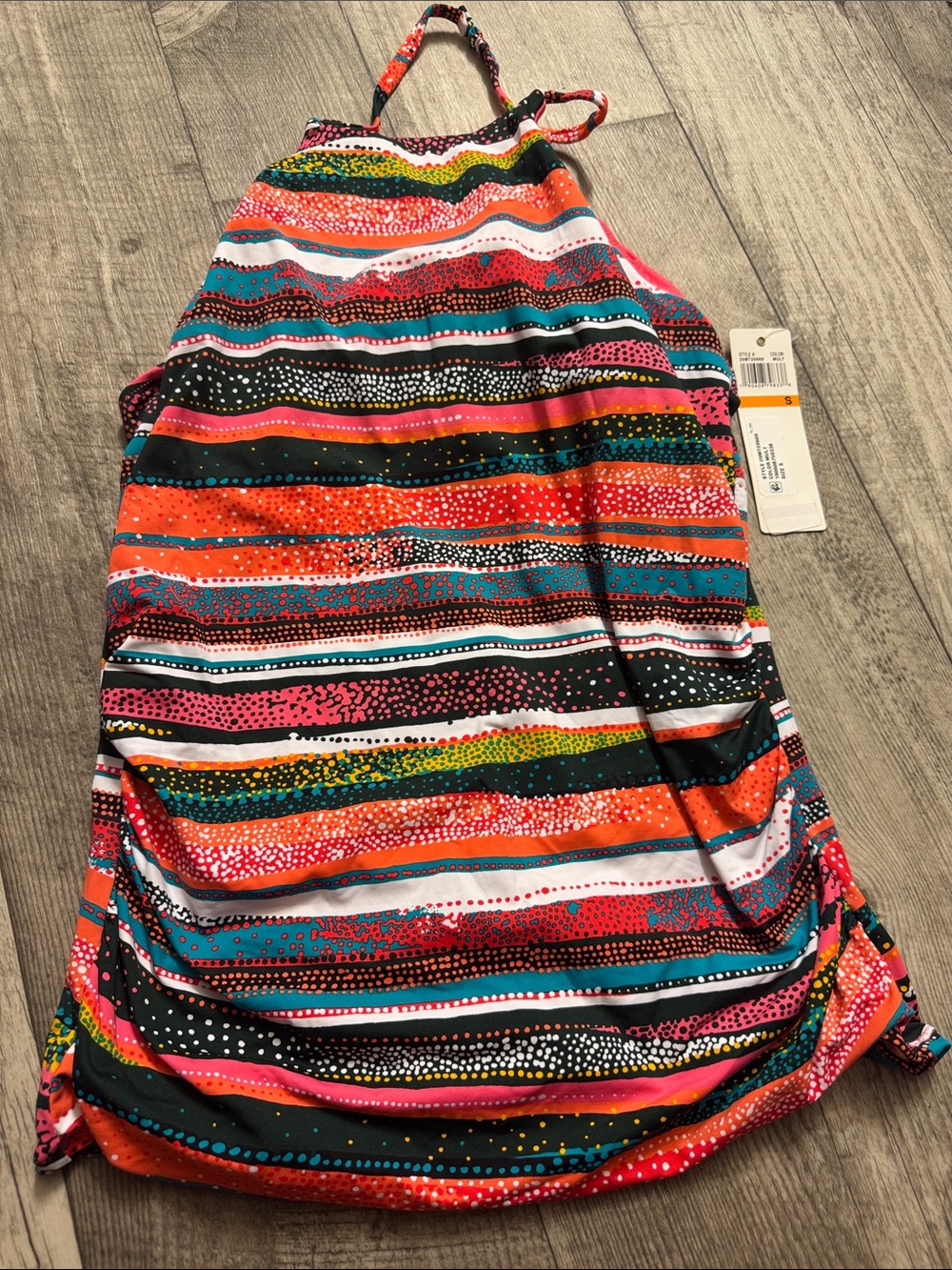 Anne Cole Multicolor Striped Halter One-Piece Swimsuit